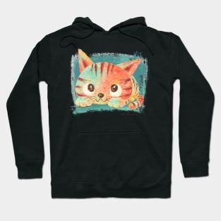 Smiling kitten lying on the ground Hoodie